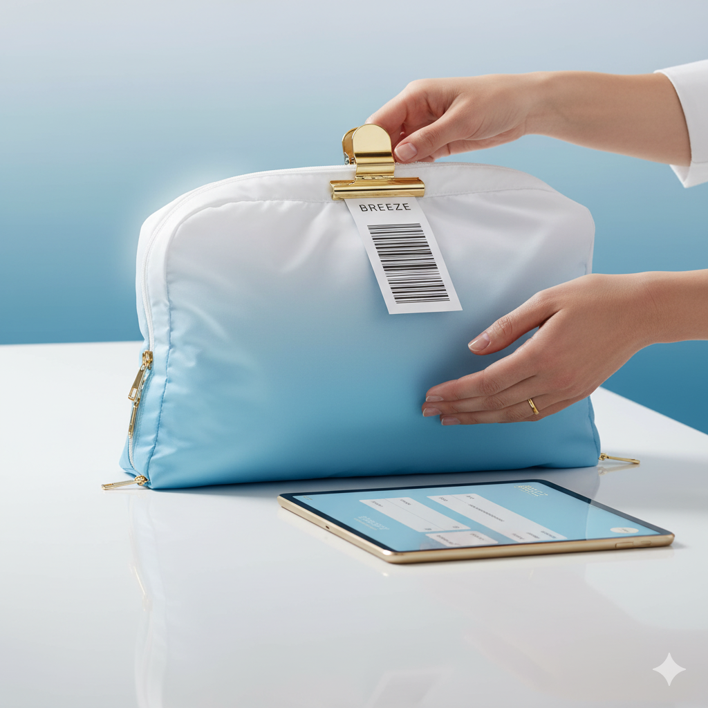 Receive garments at counter