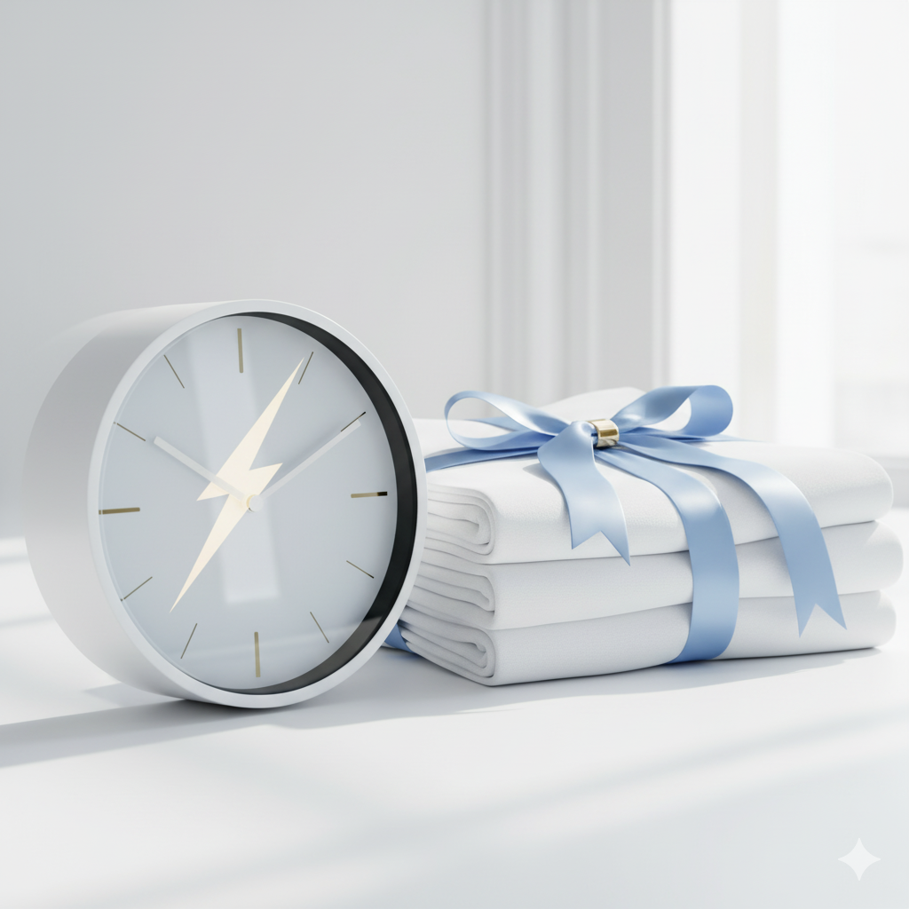 Express priority laundry service clock and speed