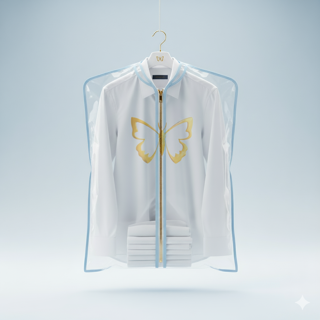 Packaging clothing with protective covers